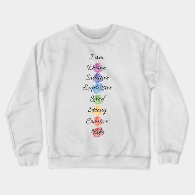 Color Chakra Energy Affirmation Crewneck Sweatshirt by Bluepress